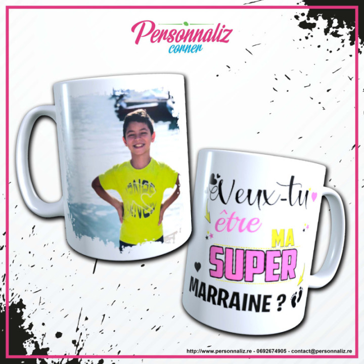 Mug  (H 9,5 cm, Ø8 cm) personnalisé - Personnaliz.re