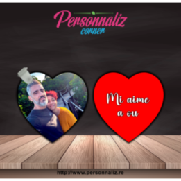 Porte cle Coeur double face (5.5 x 5cm) personnalisé - Personnaliz.re