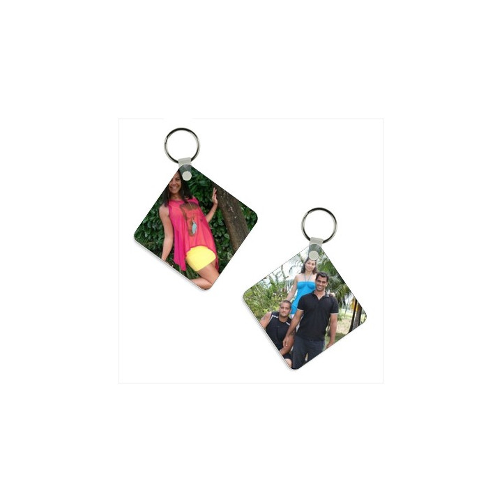 Porte clé carré double face