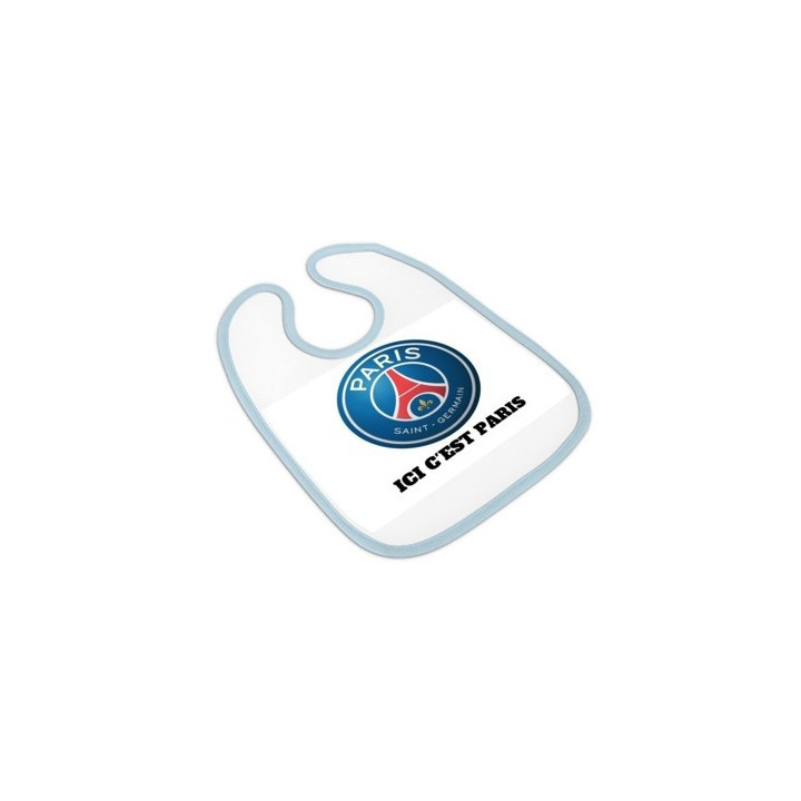Bavoir bébé PSG personnalisé - Personnaliz.re