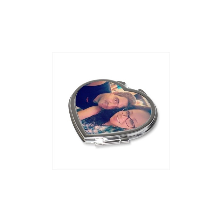 Miroir de poche coeur