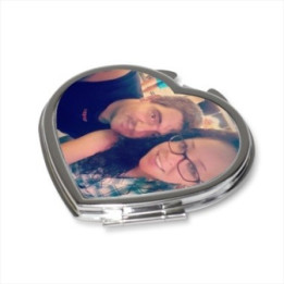 Miroir de poche coeur personnalisé - Personnaliz.re
