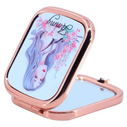 Miroir de poche carré arrondi
