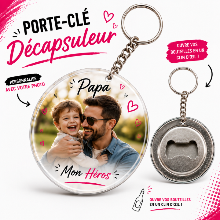 badge porte clé décapsuleur 50mm