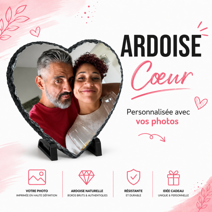 Ardoise coeur 20x20cm