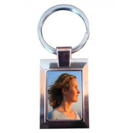 porte cle metal inoxidable (rectangle) personnalisé - Personnaliz.re