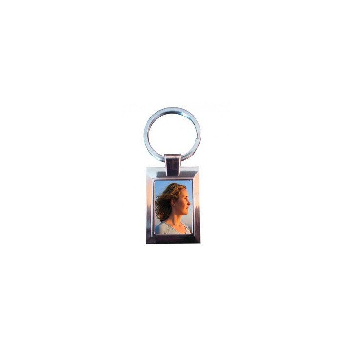 porte cle metal inoxidable (rectangle) personnalisé - Personnaliz.re