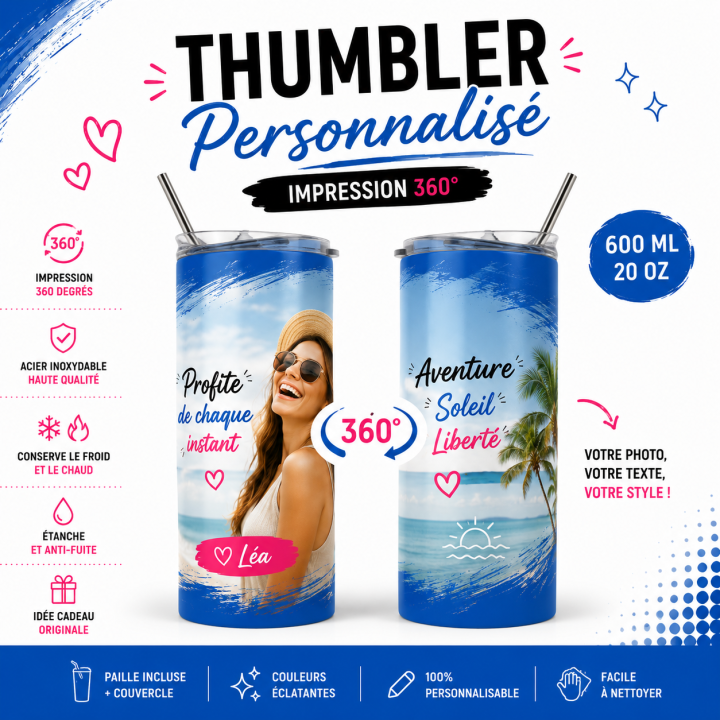 Thermos  isotherme (H 21 cm, Ø7,5 cm, 600ml )