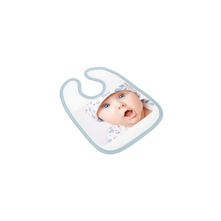 Bavoir bébé à personnalisé ( contour bleu ) personnalisé - Personnaliz.re
