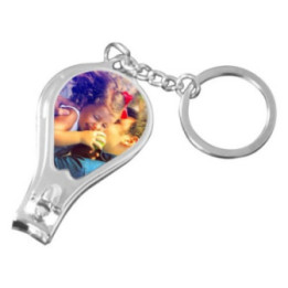 Porte cle metal inoxidable (coupe ongle) personnalisé - Personnaliz.re