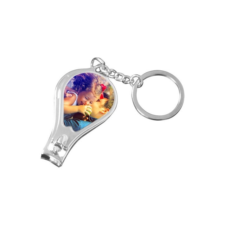 Porte cle metal inoxidable (coupe ongle) personnalisé - Personnaliz.re
